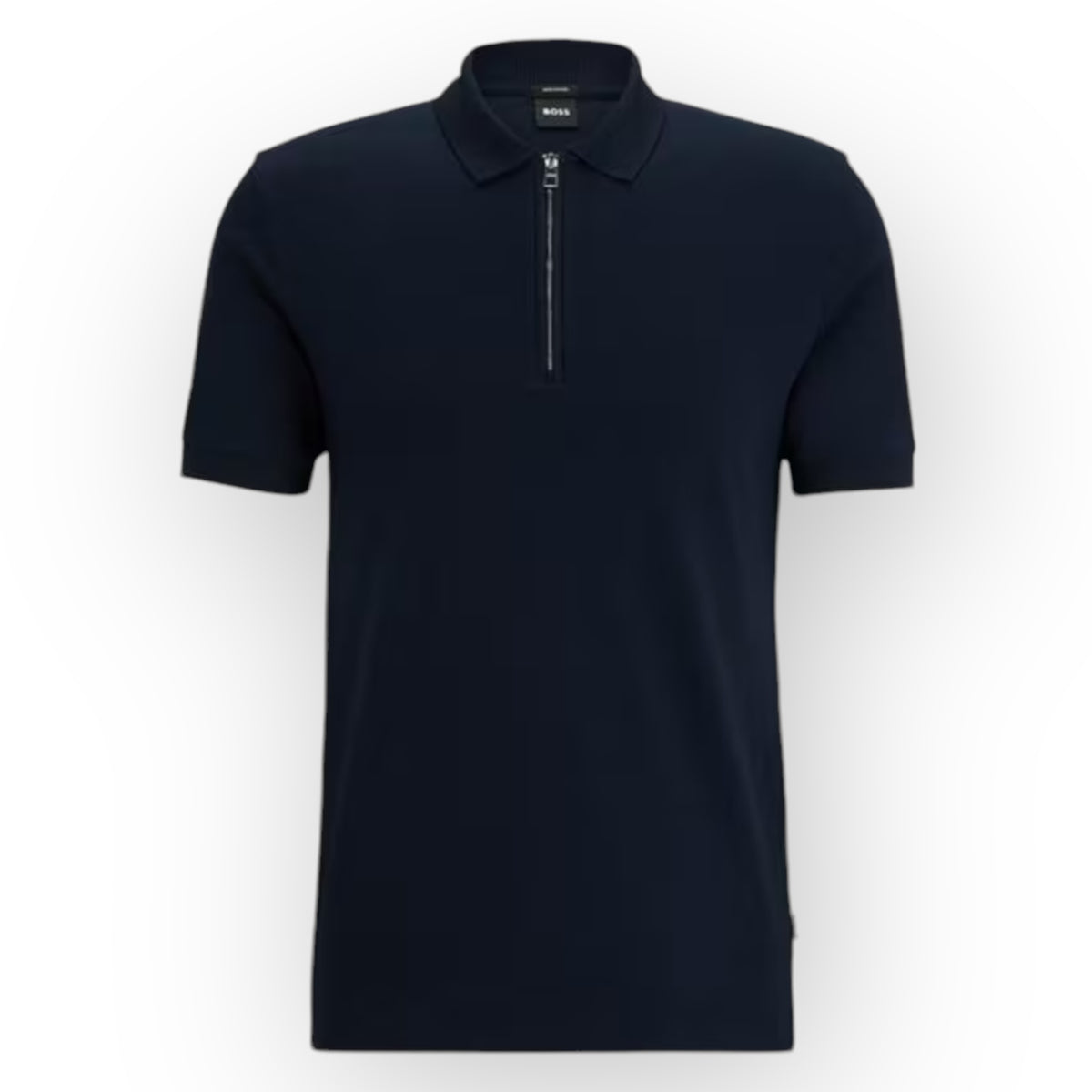 HUGO BOSS POLS SMART ZIP POLO SHIRT NAVY BLUE