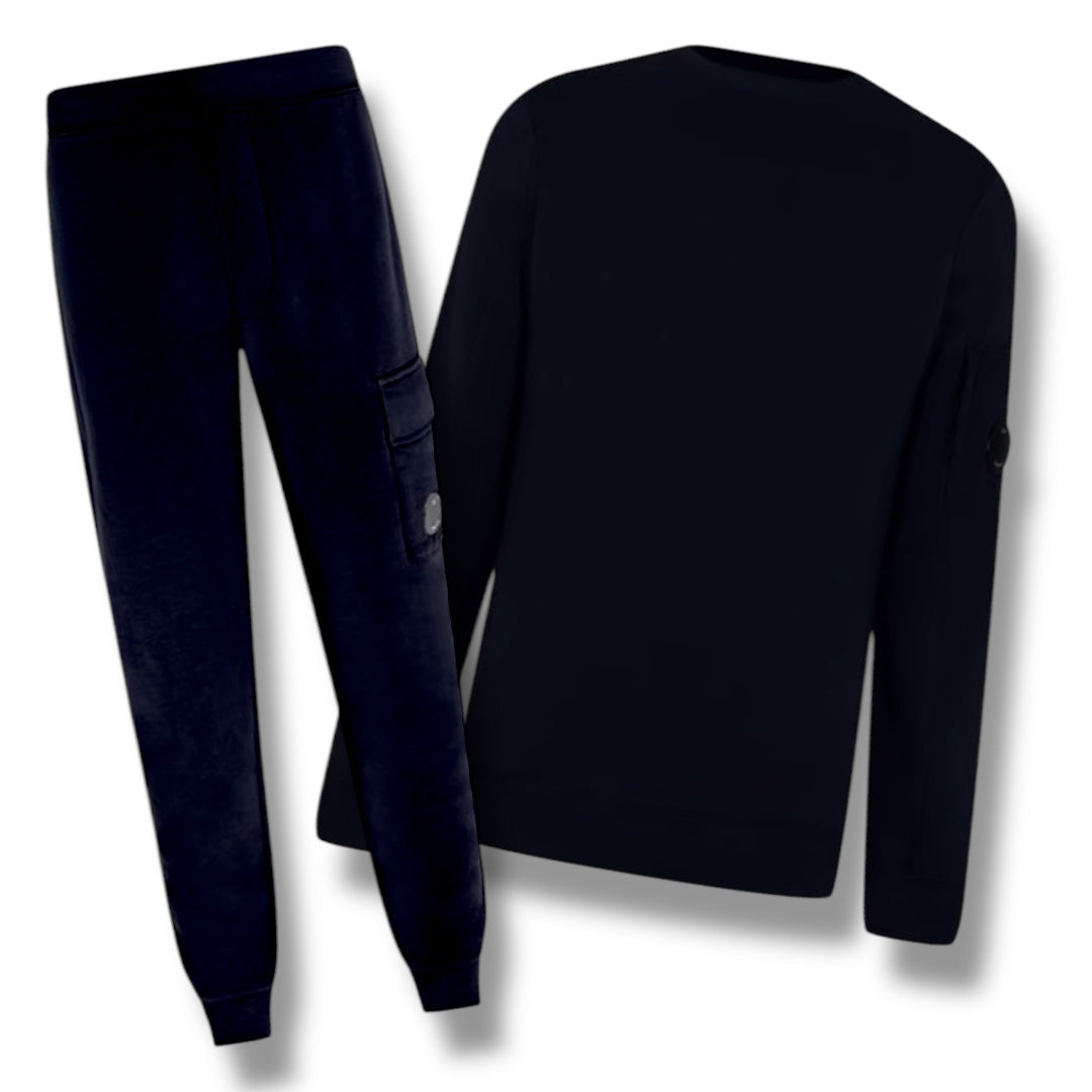 CP COMPANY LENS CREW NECK TRACKSUIT NAVY BLUE