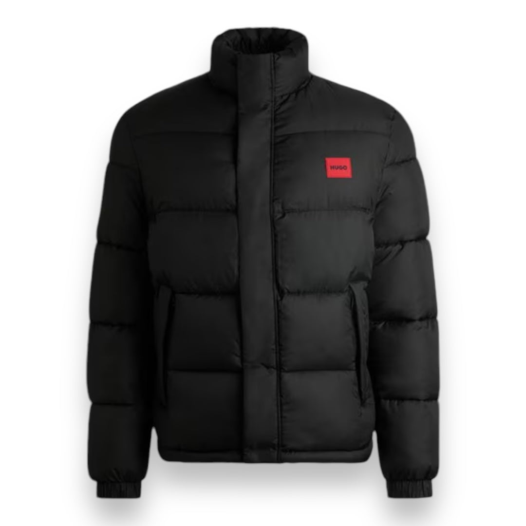 HUGO RED PATCH PUFFER JACKET BLACK