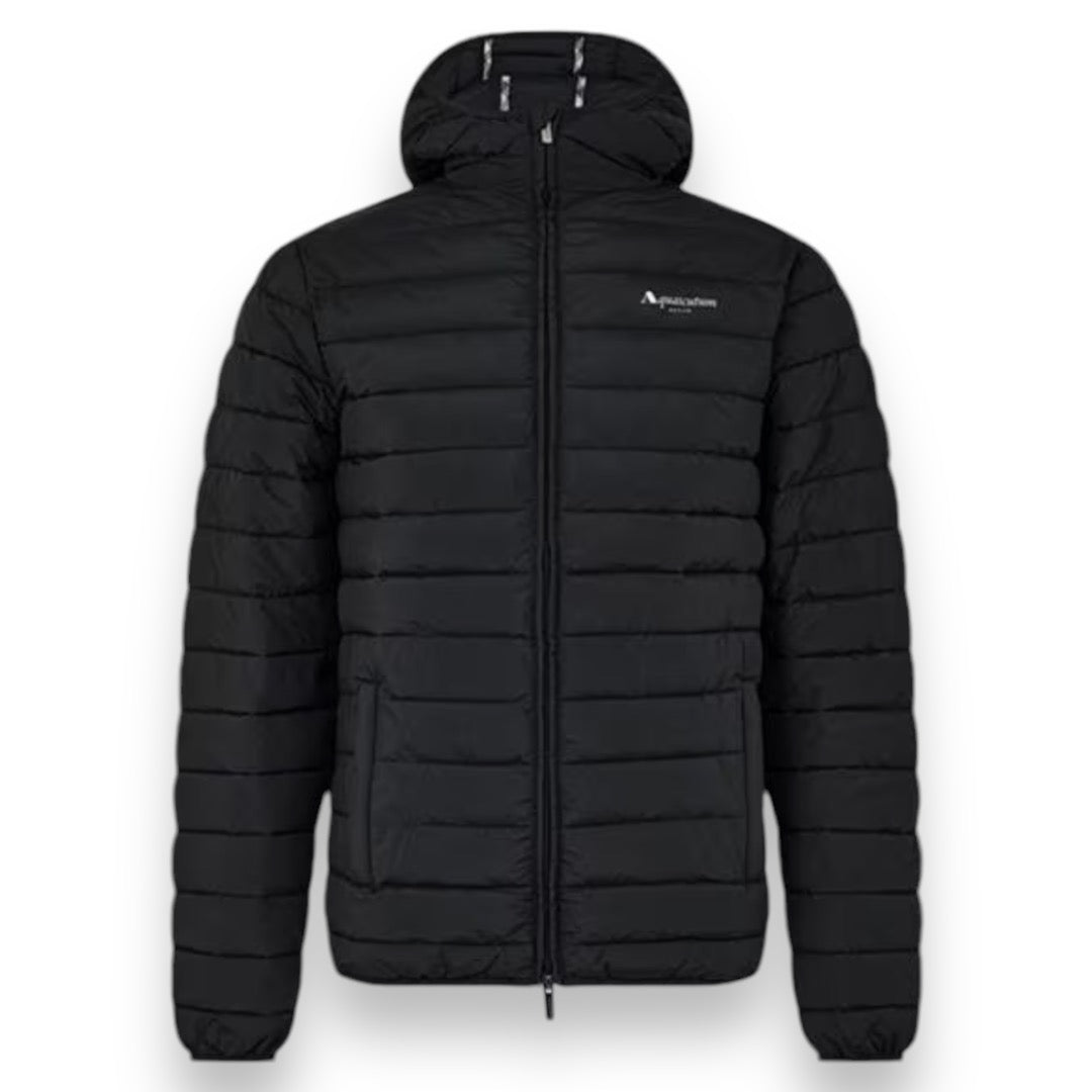 AQUASCUTUM HOODED PUFFER JACKET BLACK