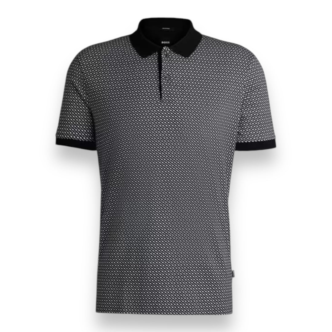 HUGO BOSS HB MONOGRAM PARLAY POLO BLACK