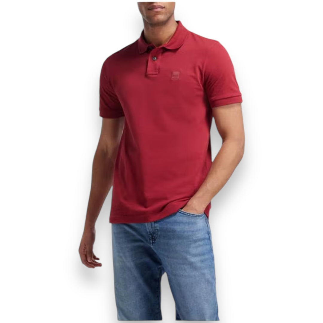 HUGO BOSS PATCH POLO SHIRT RED