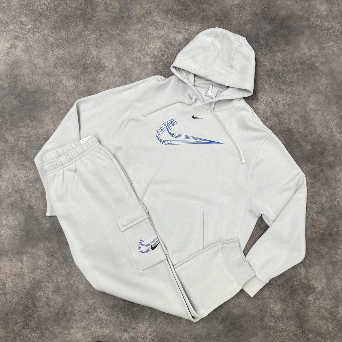 NIKE FULL HOODED 3D LOGO TRACKSUIT GREY