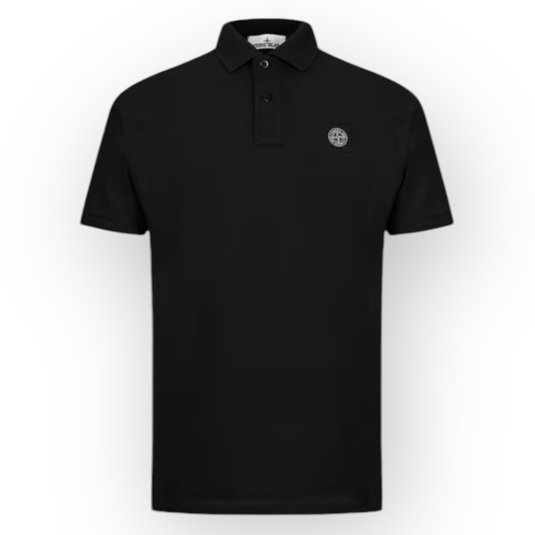 STONE ISLAND PATCH LOGO POLO SHIRT BLACK