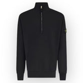 STONE ISLAND 1/4 ZIP FUNNEL NECK SWEATSHIRT BLACK