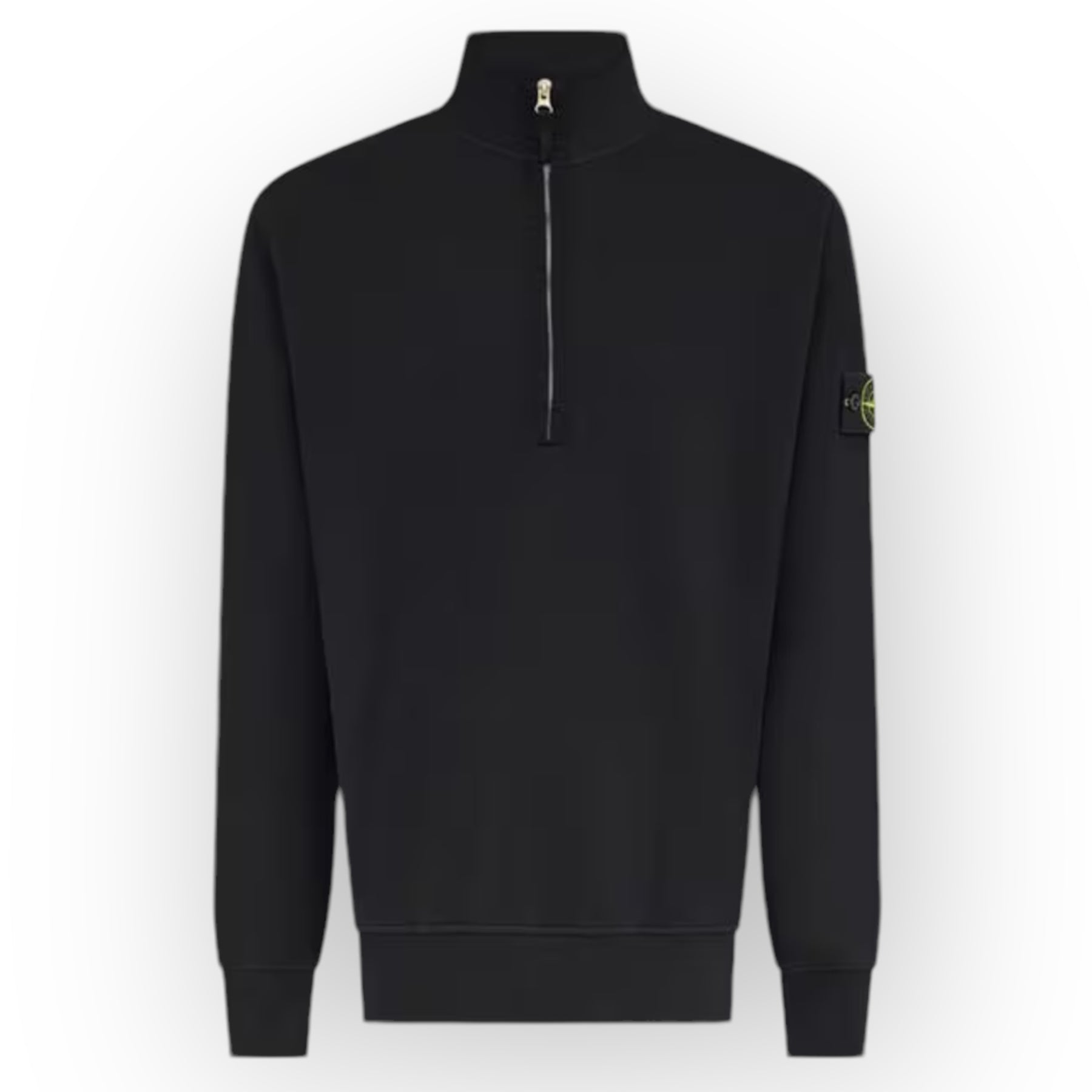 STONE ISLAND 1/4 ZIP FUNNEL NECK SWEATSHIRT BLACK