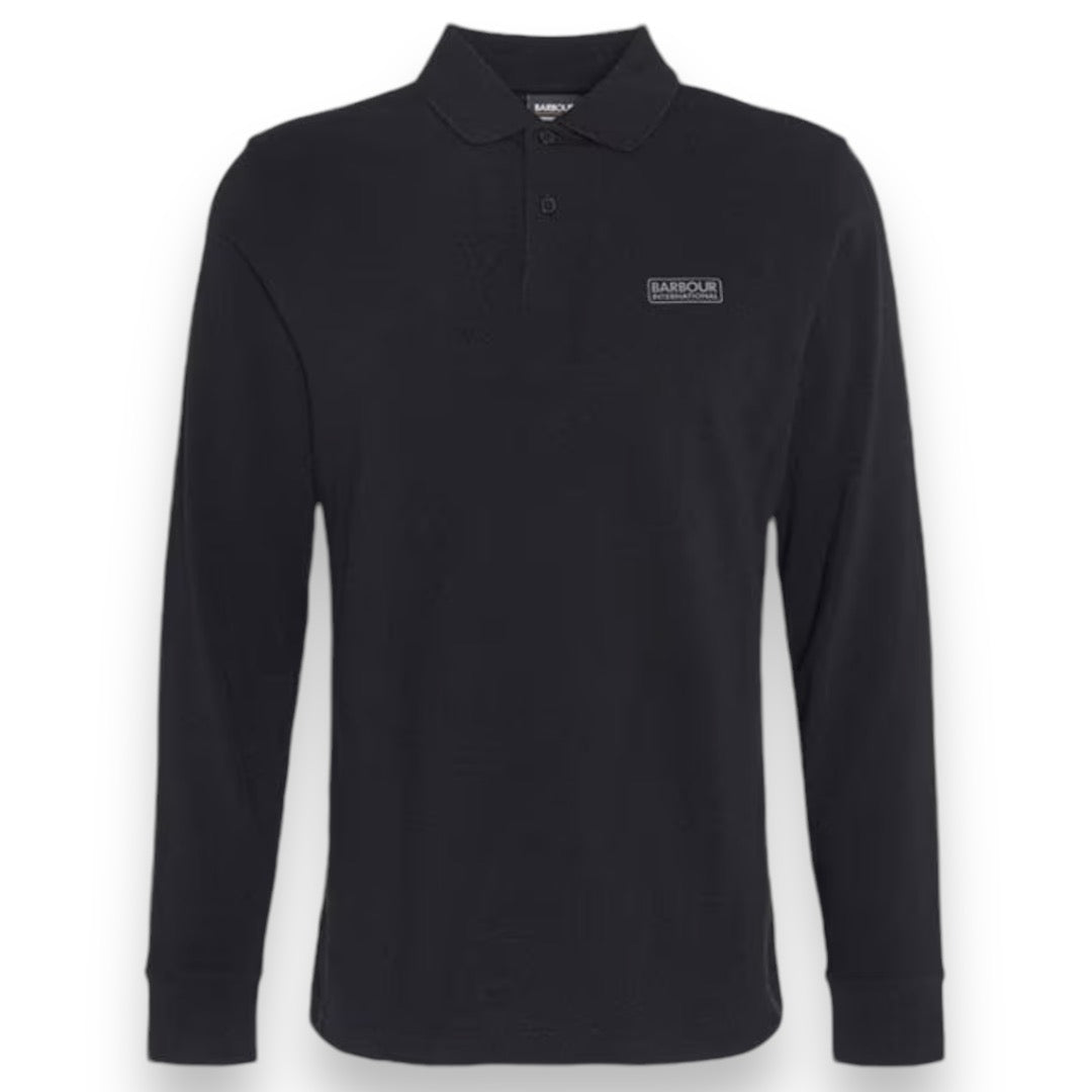 BARBOUR INTERNATIONAL LONG SLEEVE POLO SHIRT BLACK GREY