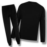 CP COMPANY LENS CREW NECK TRACKSUIT BLACK