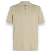 CALVIN KLEIN ZIP POLO SHIRT BEIGE