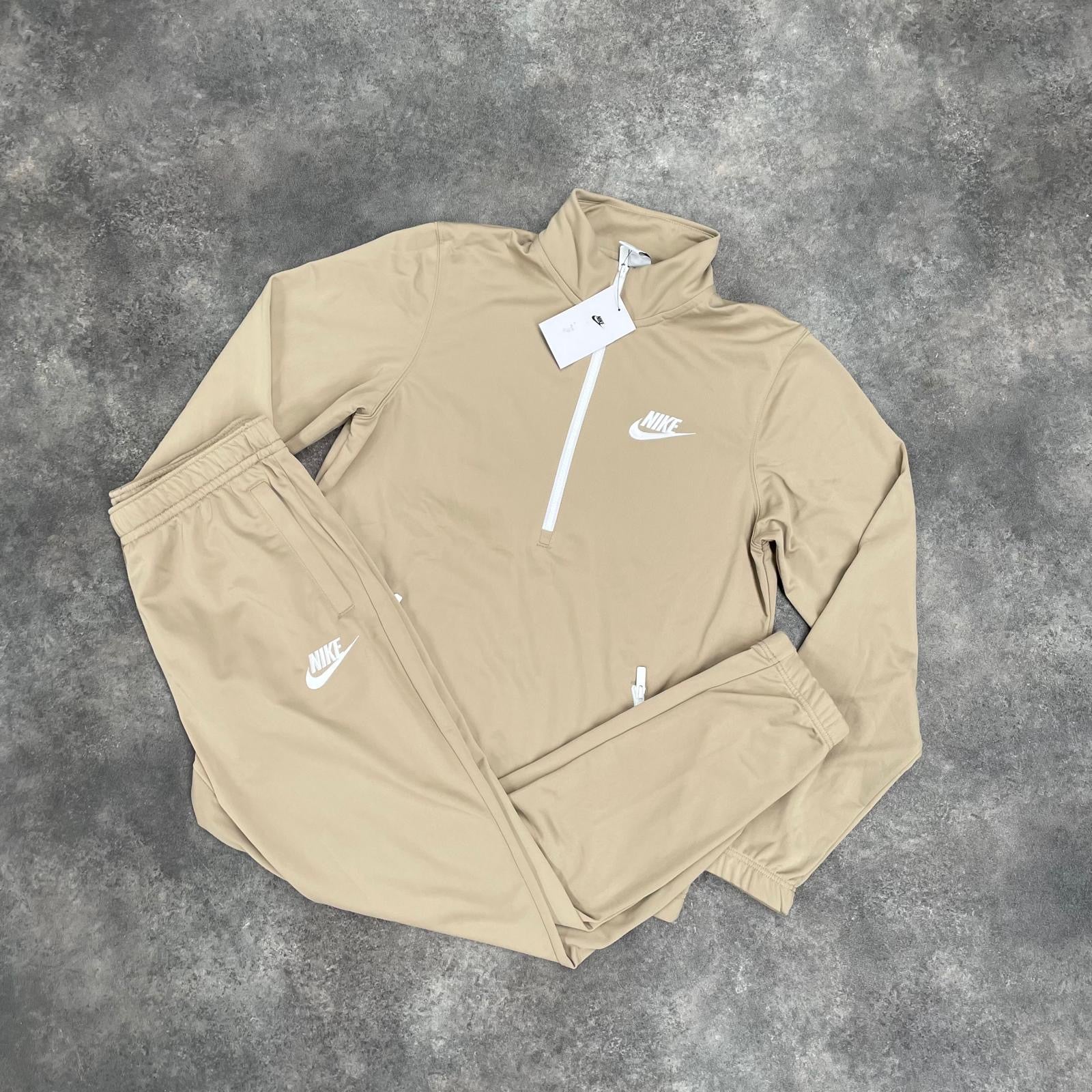 NIKE SPORTSWEAR 1/4 ZIP FULL POLY TRACKSUIT BEIGE