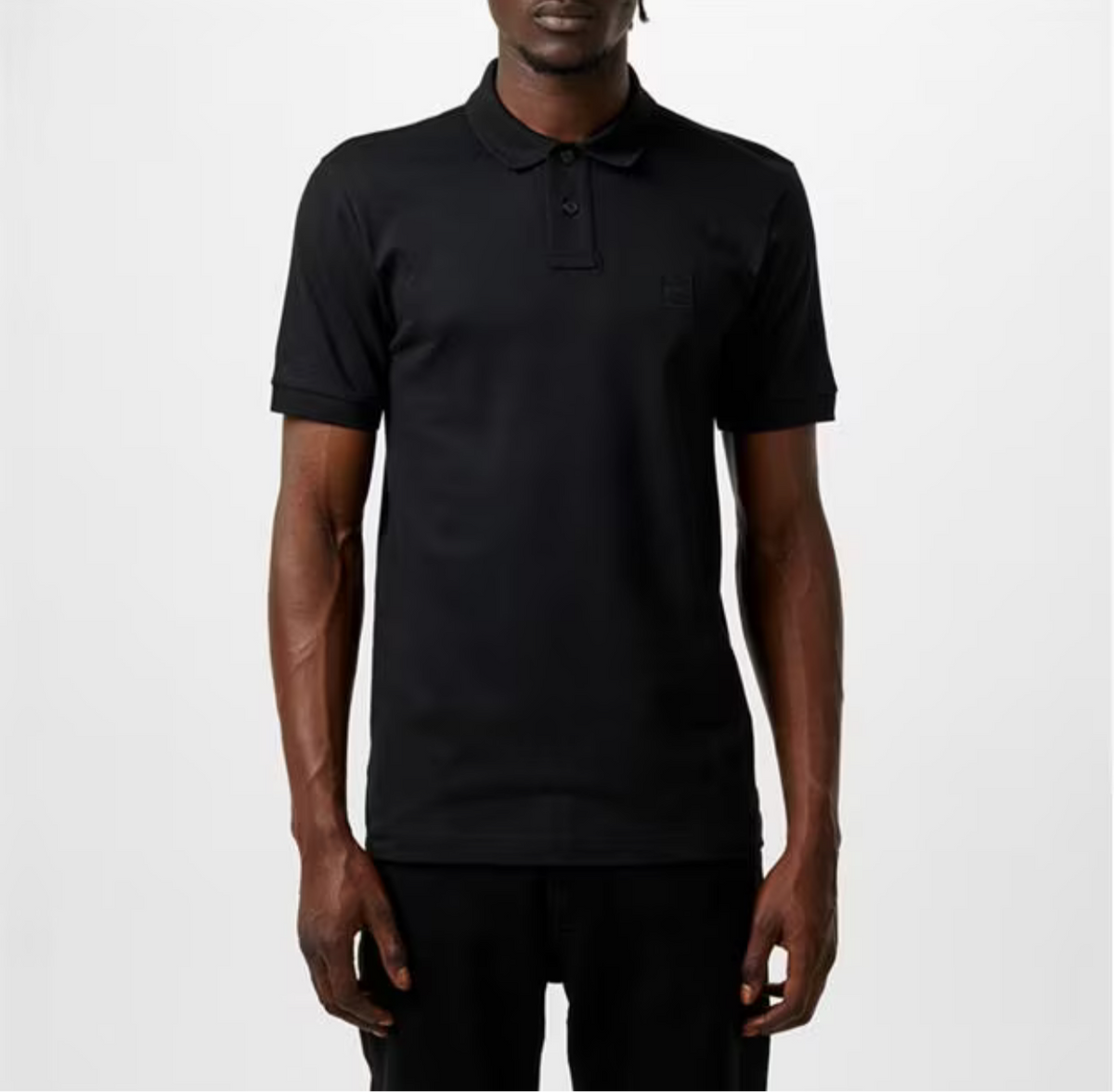 HUGO BOSS PATCH POLO SHIRT BLACK