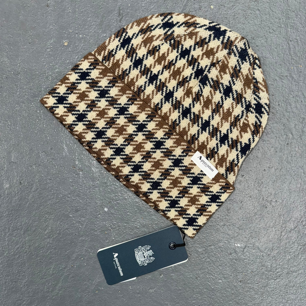 AQUASCUTUM MENS CHECK BEANIE HAT