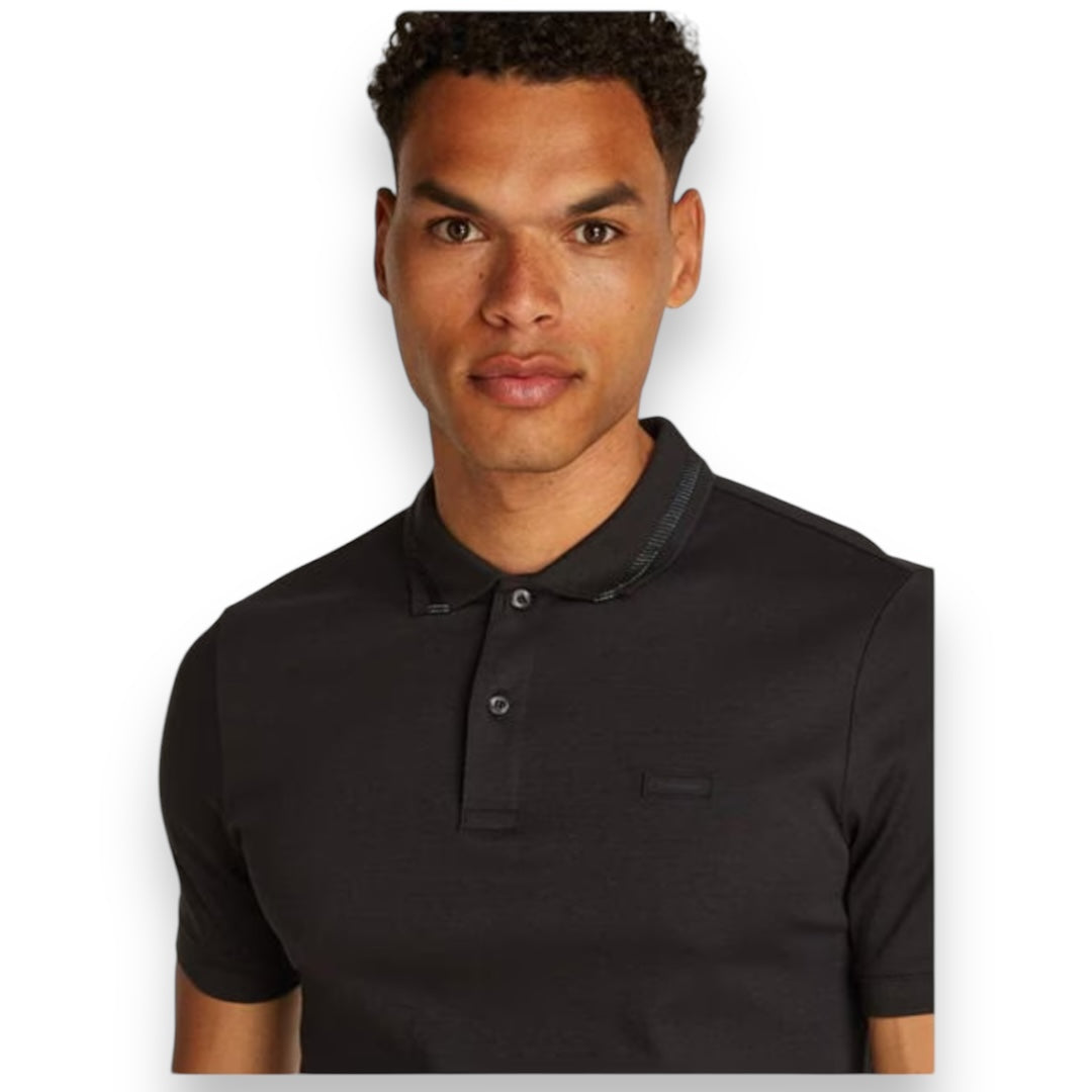 CALVIN KLEIN LIQUID TOUCH POLO SHIRT BLACK