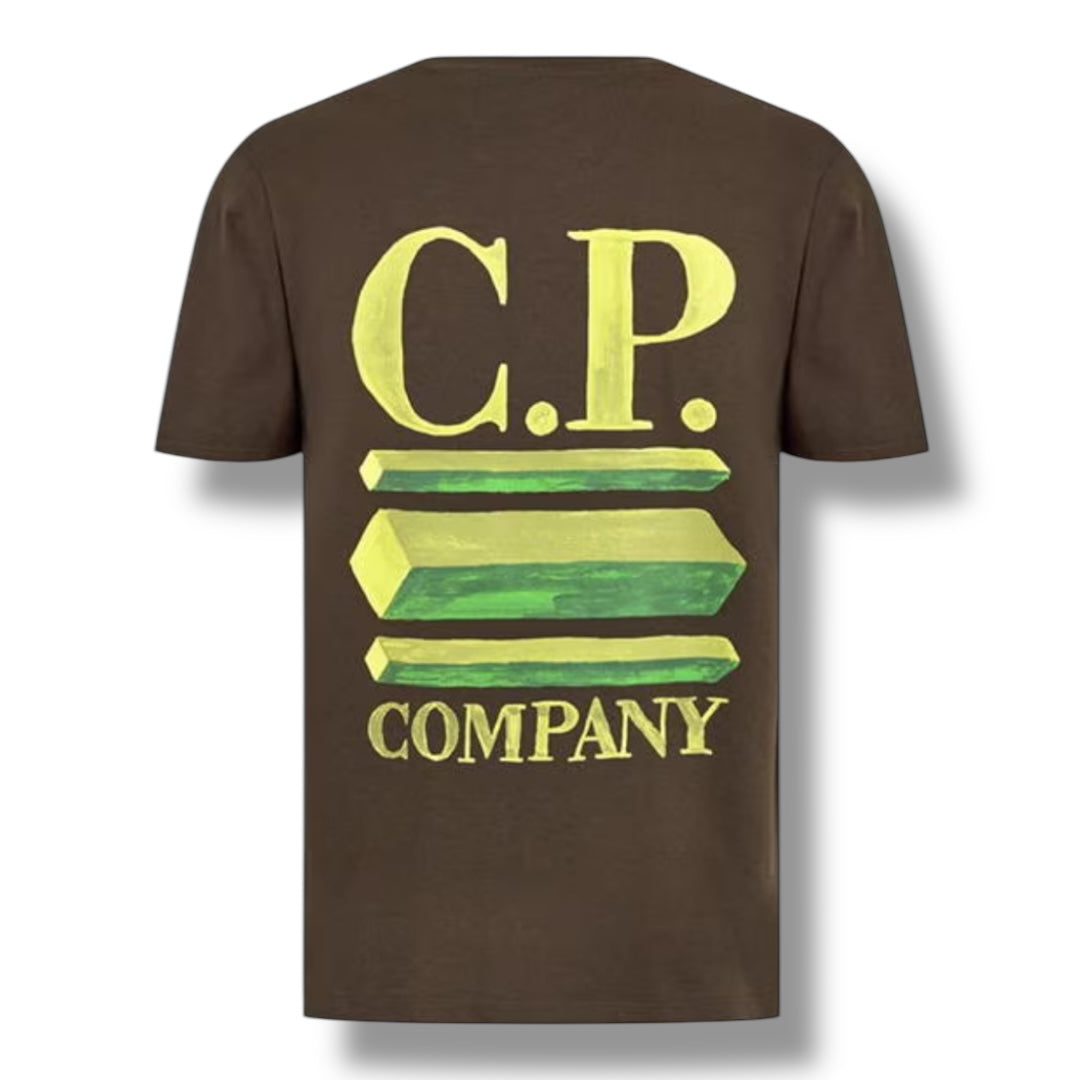 CP COMPANY 3D BOX LOGO T-SHIRT IVY GREEN