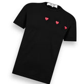 COMME DES GARÇONS PLAY T-SHIRT TRIPLE SMALL HEART BLACK