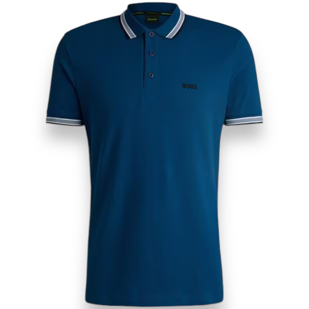 HUGO BOSS PAD POLO SHIRT TEAL BLUE