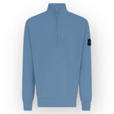 STONE ISLAND 1/4 ZIP FUNNEL NECK SWEATSHIRT CARTA BLUE