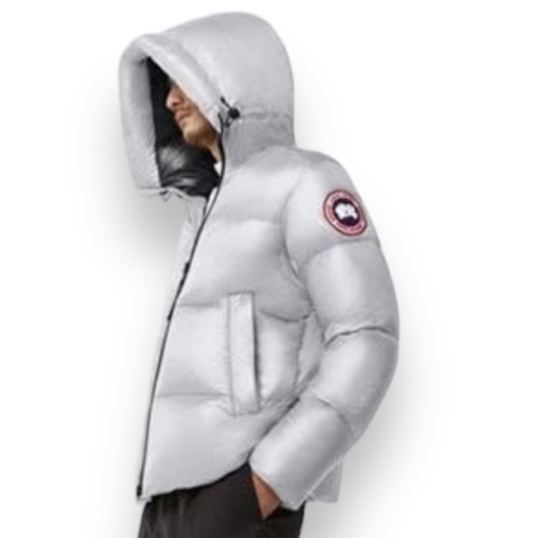 CANADA GOOSE CROFTON PUFFER HOODED JACKET NAVY SILVER