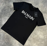 BALMAIN RUBBER LOGO T-SHIRT BLACK