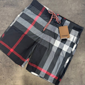 BURBERRY BIG CHECK SWIM SHORTS BLACK & GREY