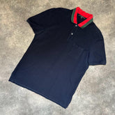 GUCCI COLLAR POLO SHIRT NAVY BLUE (USED)