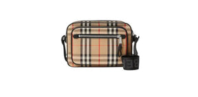 BURBERRY CROSS BODY LEATHER CHECK MAN BAG BEIGE
