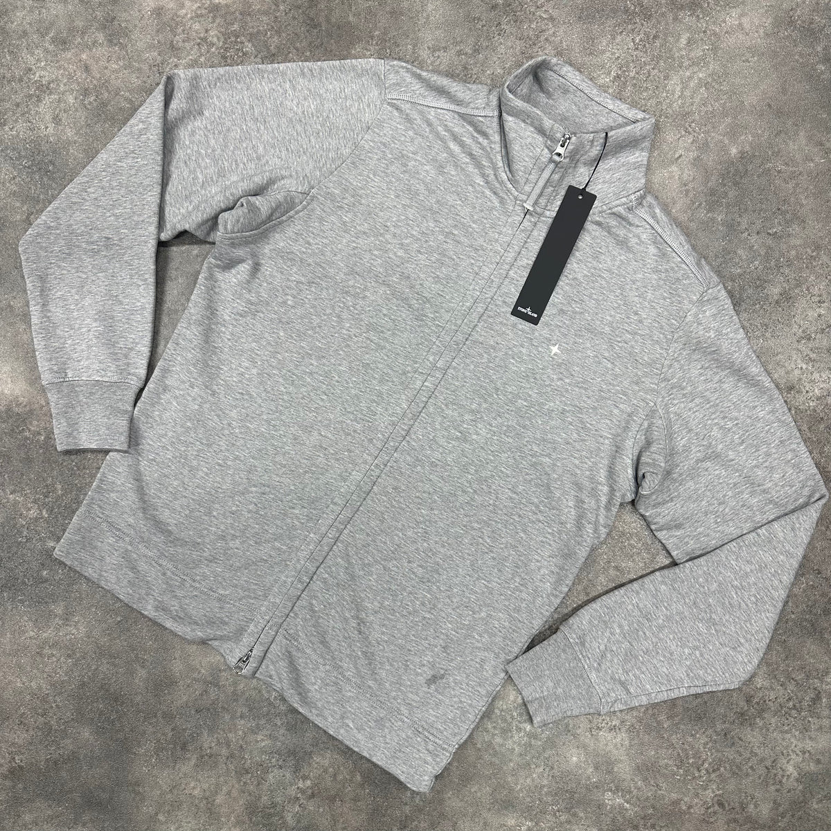 STONE ISLAND ZIP UP TRACKSUIT TOP COMPASS LOGO GREY - SAMPLE