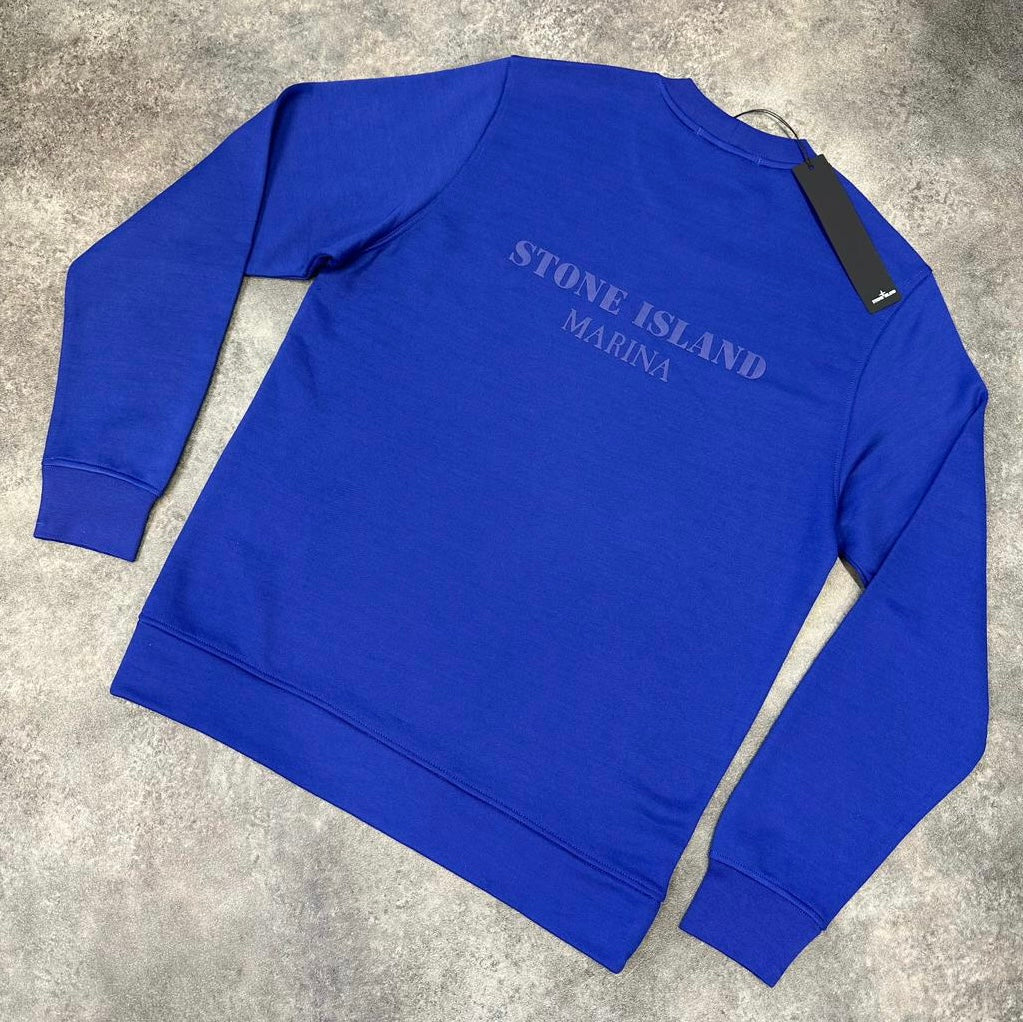 STONE ISLAND MARINA SWEATSHIRT ROYAL BLUE - SAMPLE