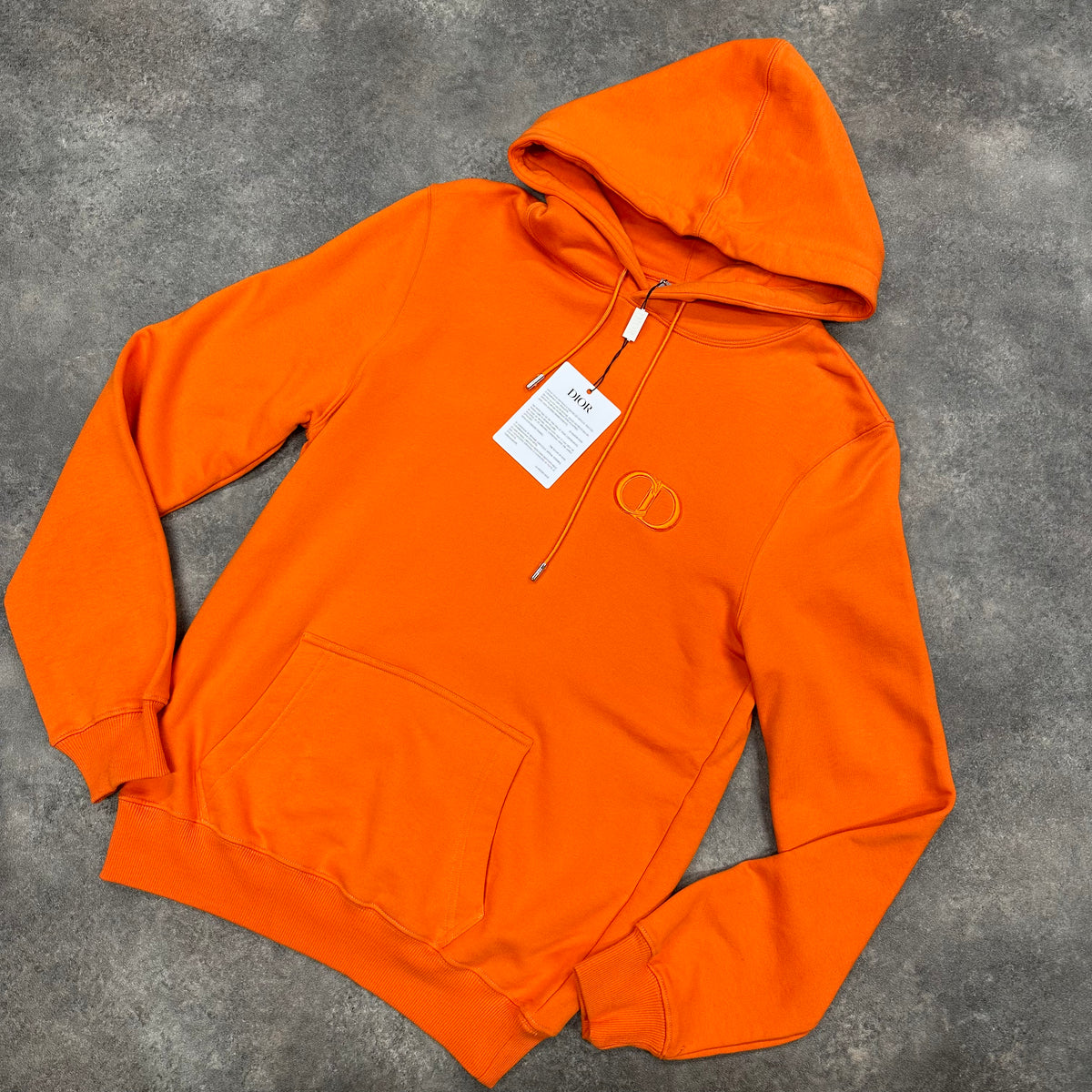 CHRISTIAN DIOR CD EMBROIDERED LOGO OTTH HOODIE ORANGE