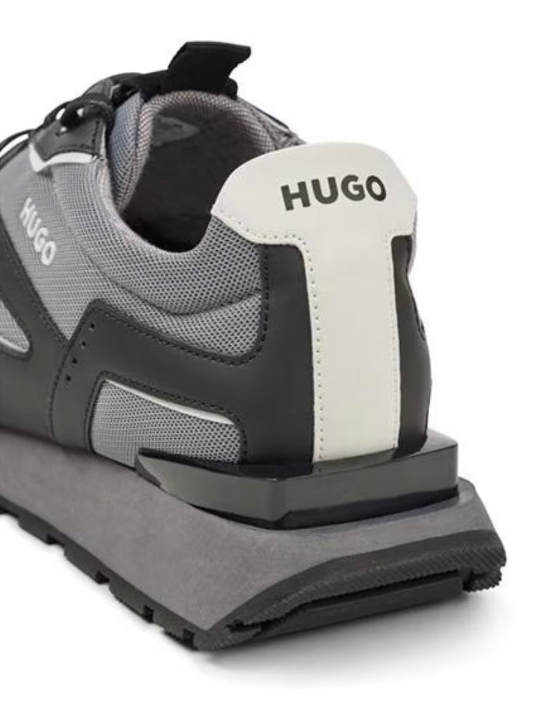 HUGO BOSS HUGO CUBE RUNNER TRAINERS BLACK / GREY