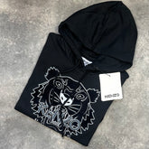 KENZO EMBROIDERED TIGER LOGO OTTH HOODIE BLACK