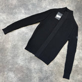 CANADA GOOSE BLACK LABEL RIBBED CARDIGAN BLACK