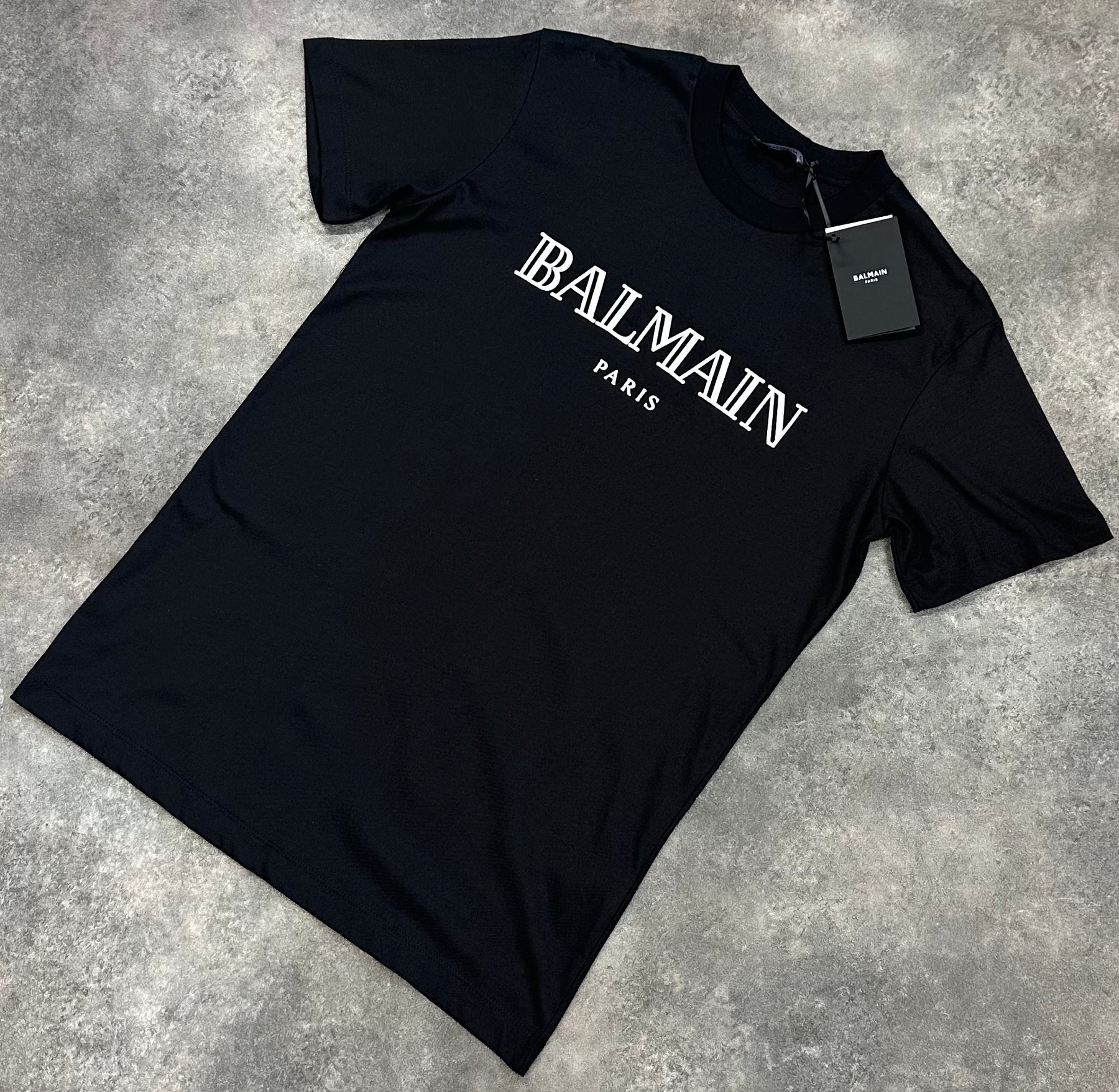 BALMAIN PARIS VINTAGE LOGO T-SHIRT BLACK
