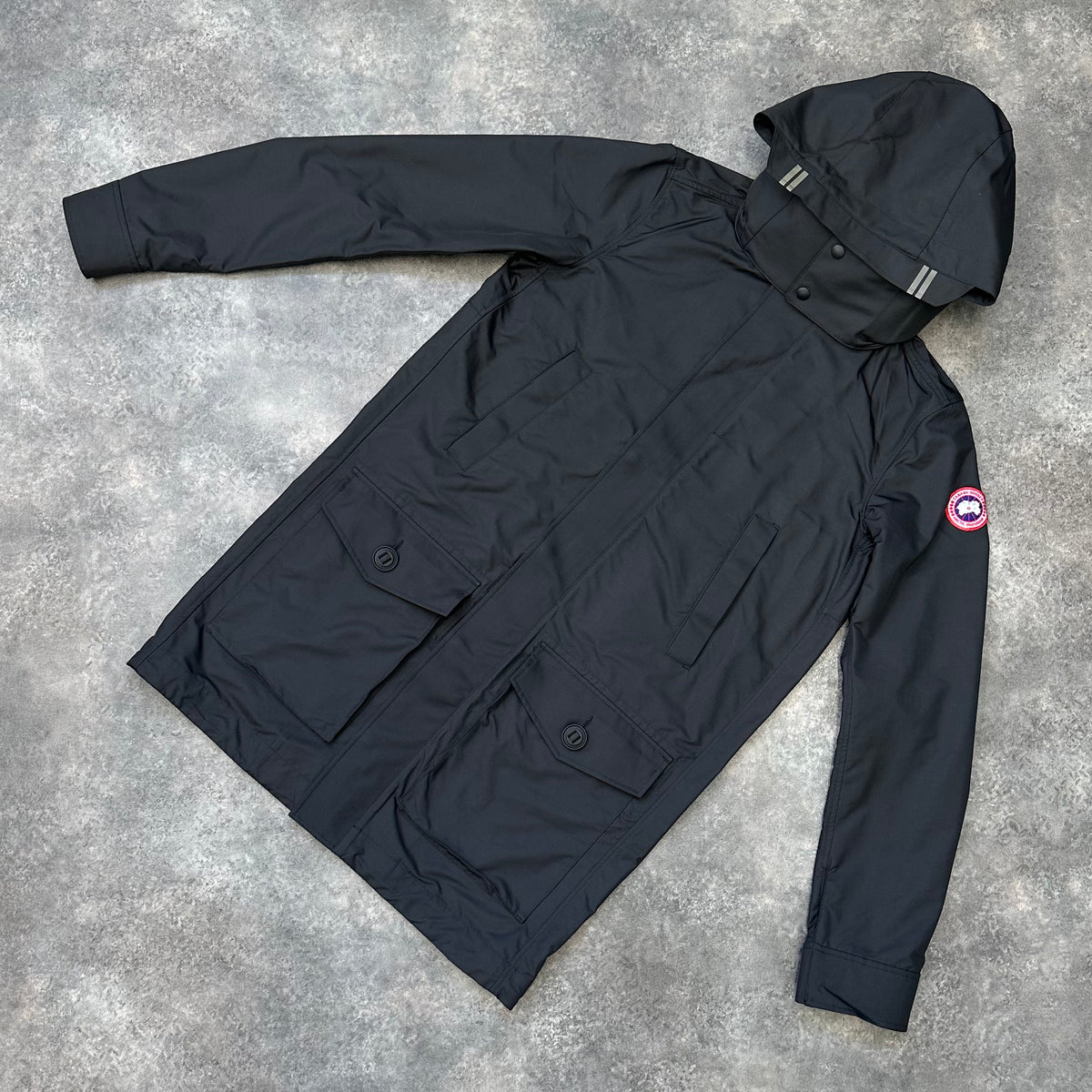 CANADA GOOSE CREW TRENCH HOODED LINED JACKET BLACK