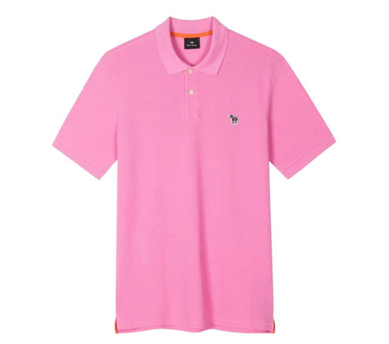 PAUL SMITH EMBROIDERED ZEBRA POLO SHIRT PINK