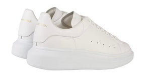 ALEXANDER MCQUEEN LEATHER OVERSIZED TRAINERS WHITE / WHITE