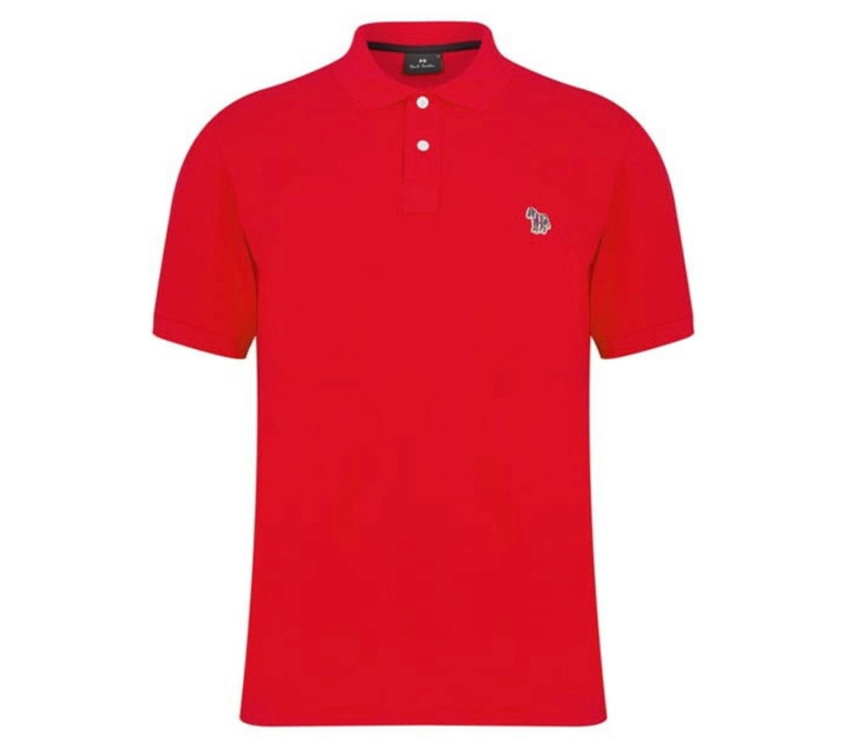 PAUL SMITH EMBROIDERED ZEBRA POLO SHIRT RED