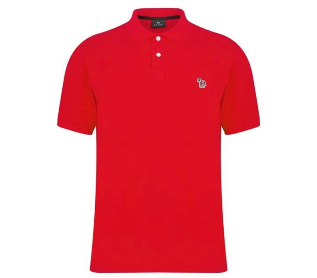 PAUL SMITH EMBROIDERED ZEBRA POLO SHIRT RED