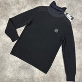CP COMPANY LAMBSWOOL TURTLE ROLL NECK WITH MASK BLACK