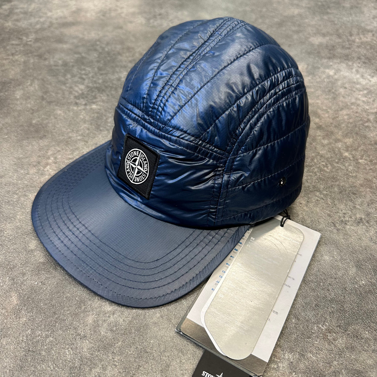 STONE ISLAND PATCH LOGO PRIMALOFT PERTEX BASEBALL CAP BLUE