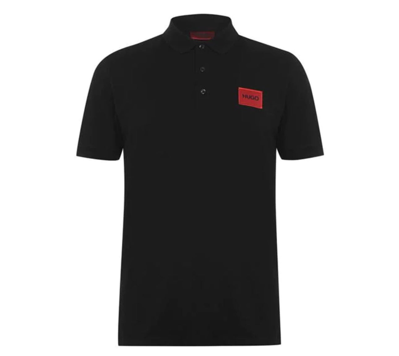 HUGO BOSS HUGO RED PATCH POLO SHIRT BLACK