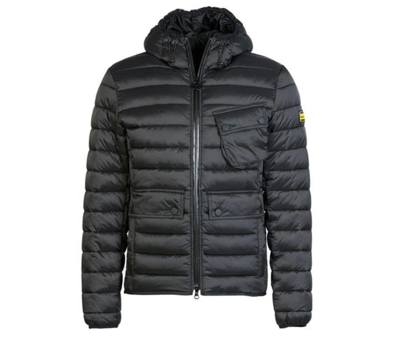 BARBOUR INTERNATIONAL LITE HOODED PUFFER JACKET BLACK