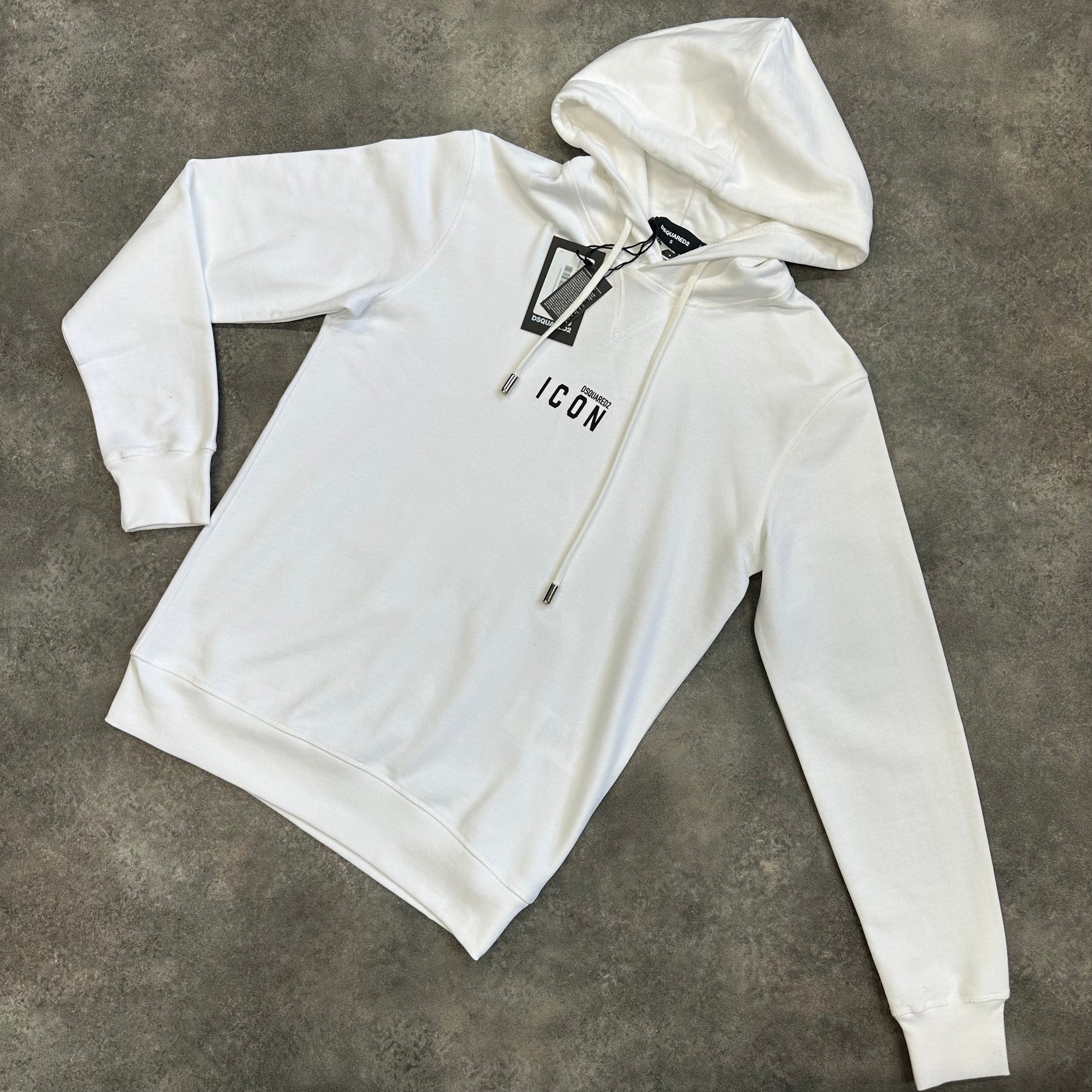 DSQUARED2 SMALL ICON LOGO OTTH HOODIE WHITE